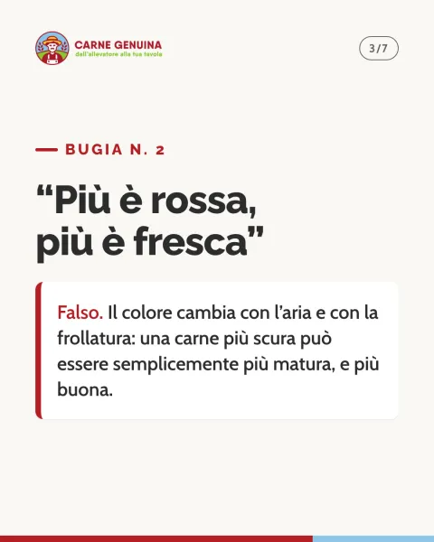Terza scheda: «Più è rossa, più è fresca», falso, con la spiegazione