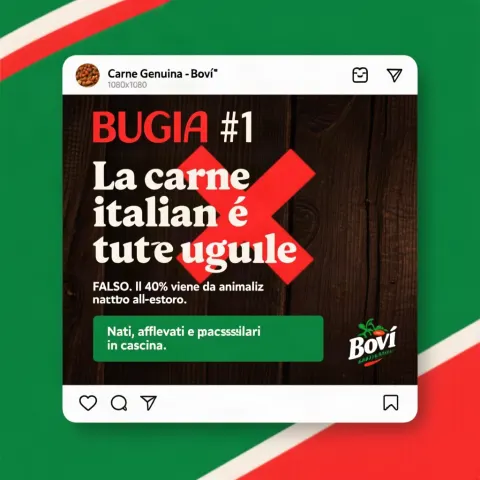 Un'immagine fatta da un generatore qualunque: logo inventato e scritte storpiate